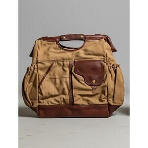 Vintage Duluth Trading Postmaster Tote Bag Canvas Leather Missing Shoulder Strap